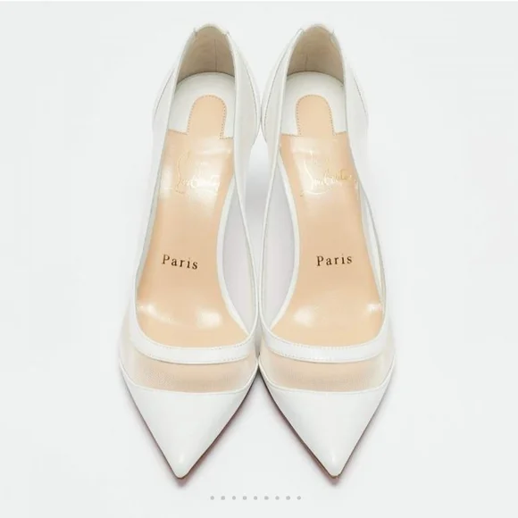 Christian Louboutin White Heels with Transparent Panels - Picture 1 of 6
